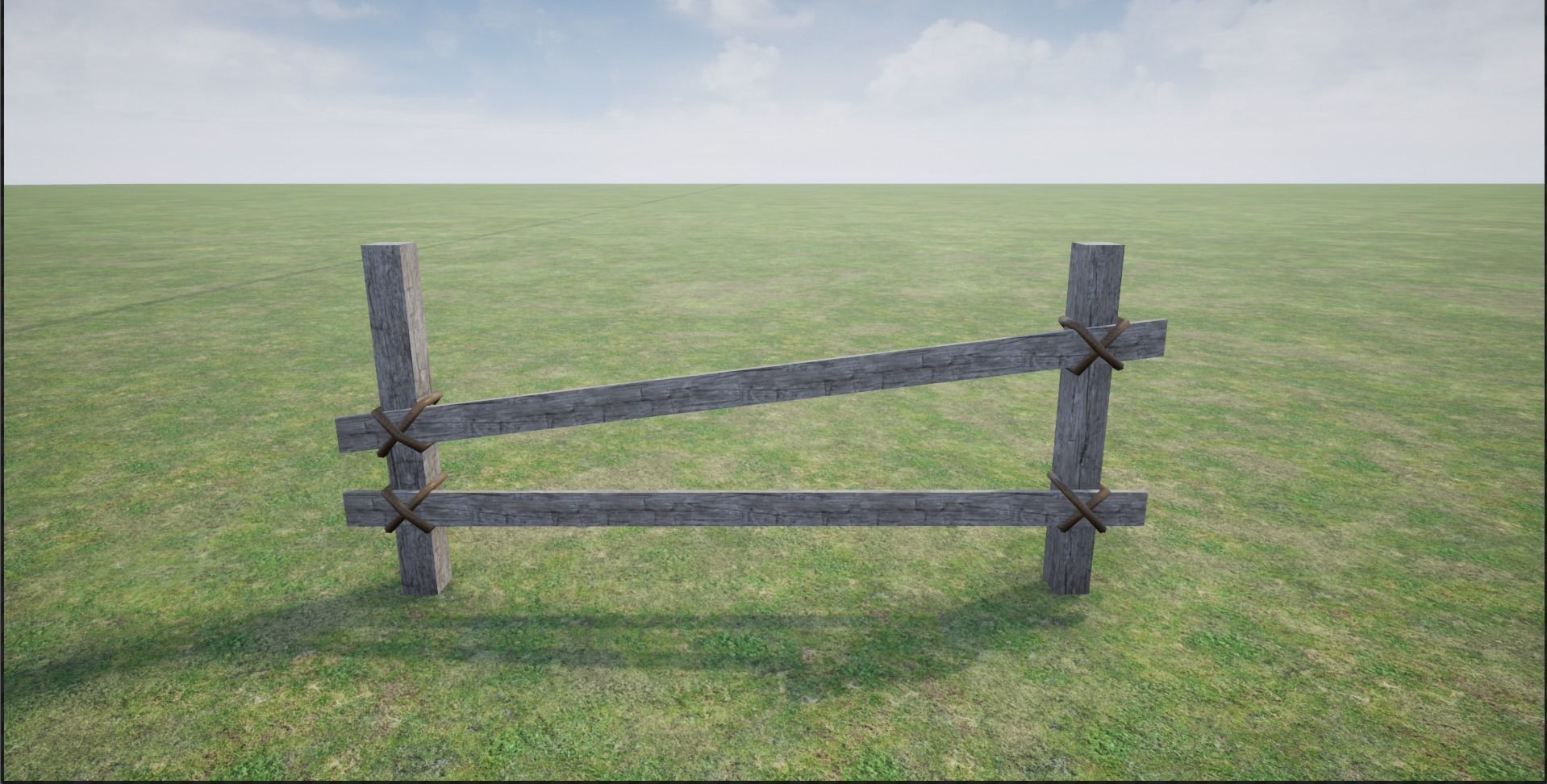 Wooden Fence  Low-poly 3D model_13