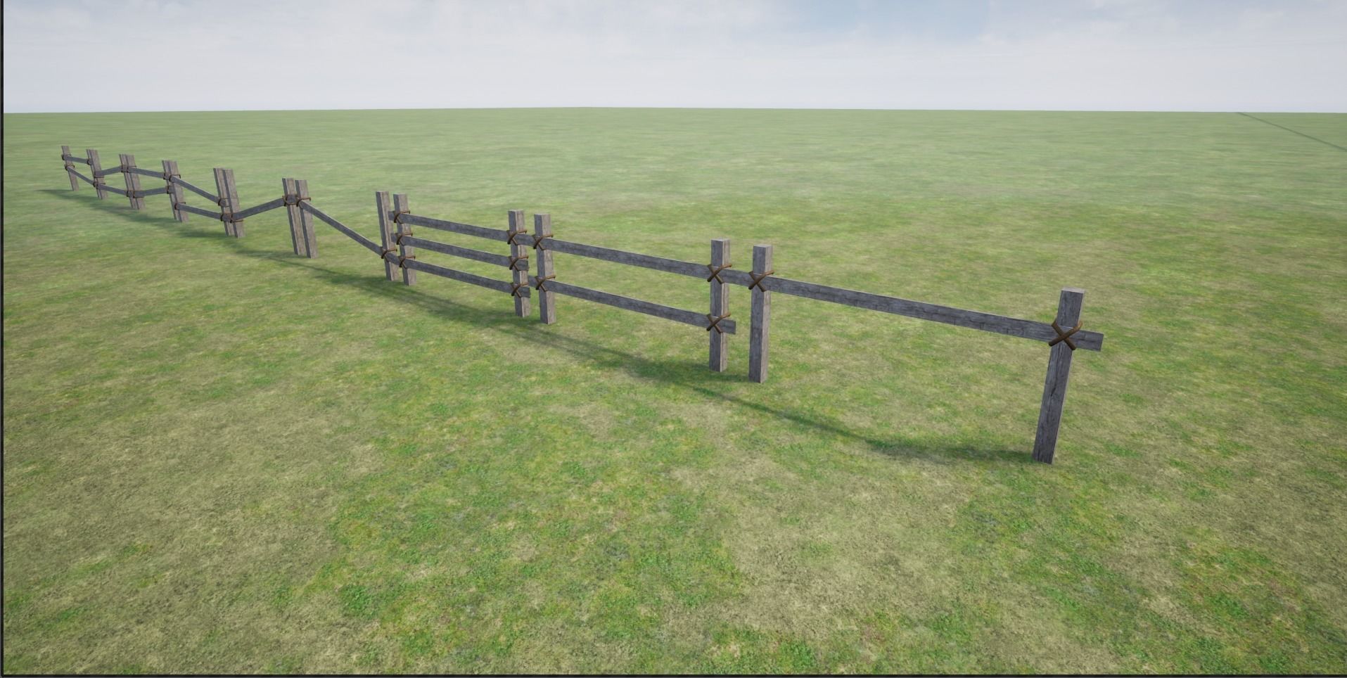 Wooden Fence  Low-poly 3D model_19