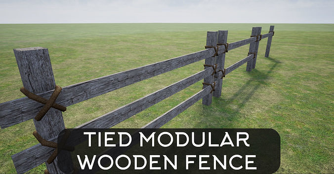 Wooden Fence  Low-poly 3D model