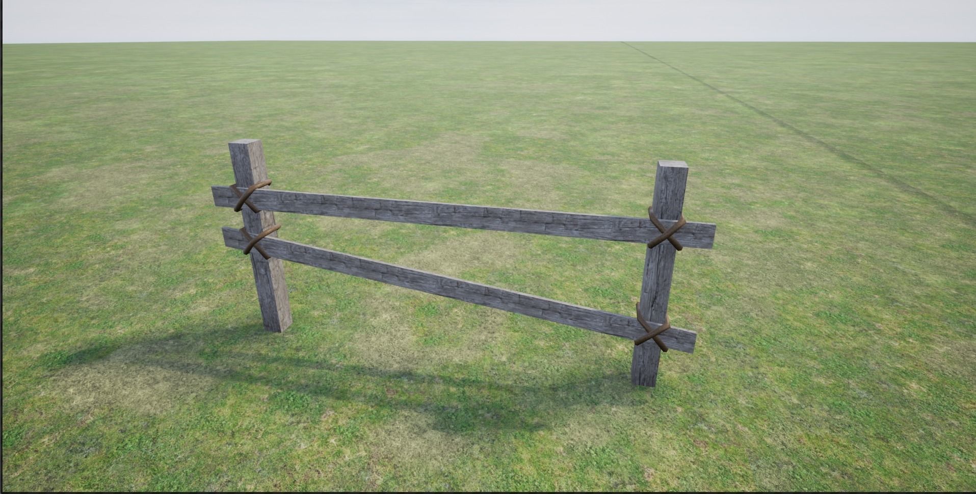 Wooden Fence  Low-poly 3D model_11