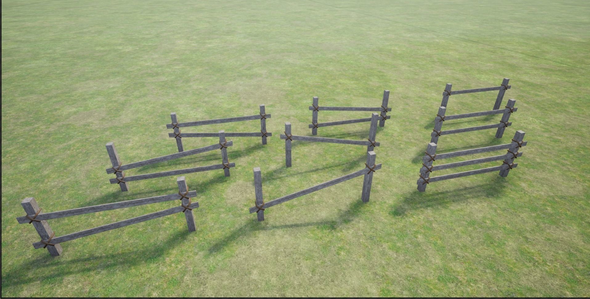 Wooden Fence  Low-poly 3D model_5