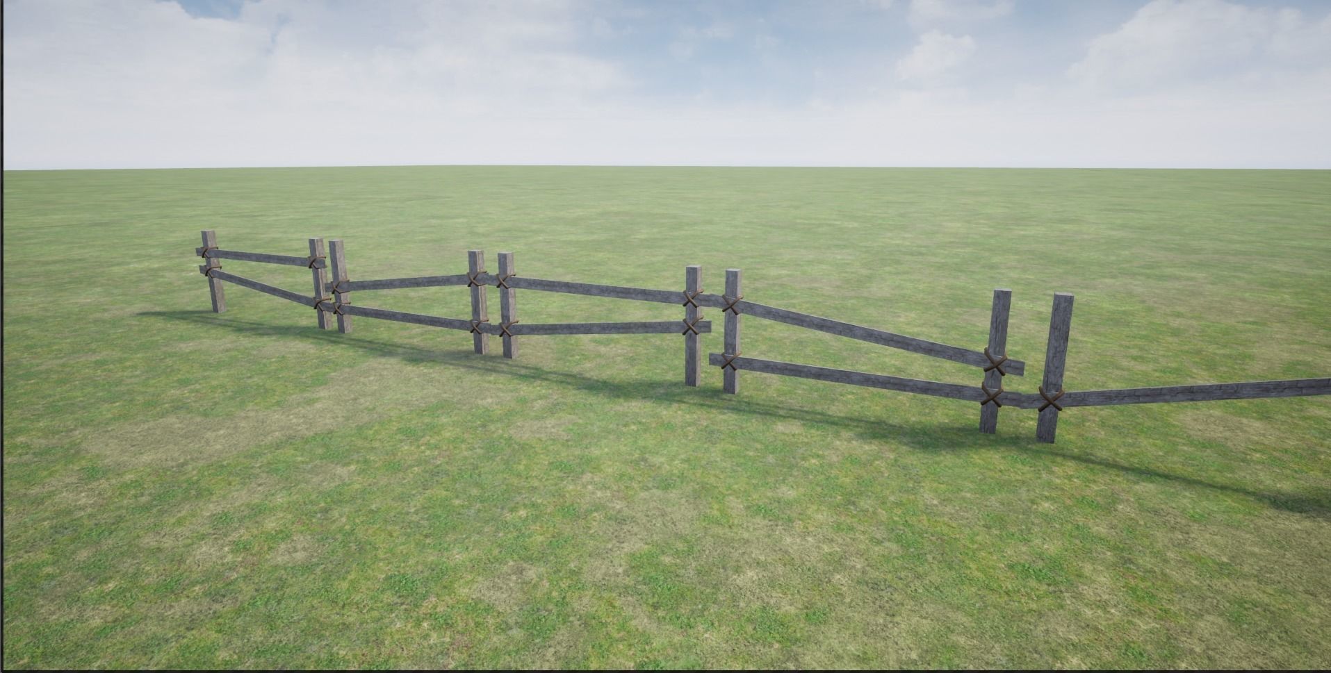 Wooden Fence  Low-poly 3D model_9