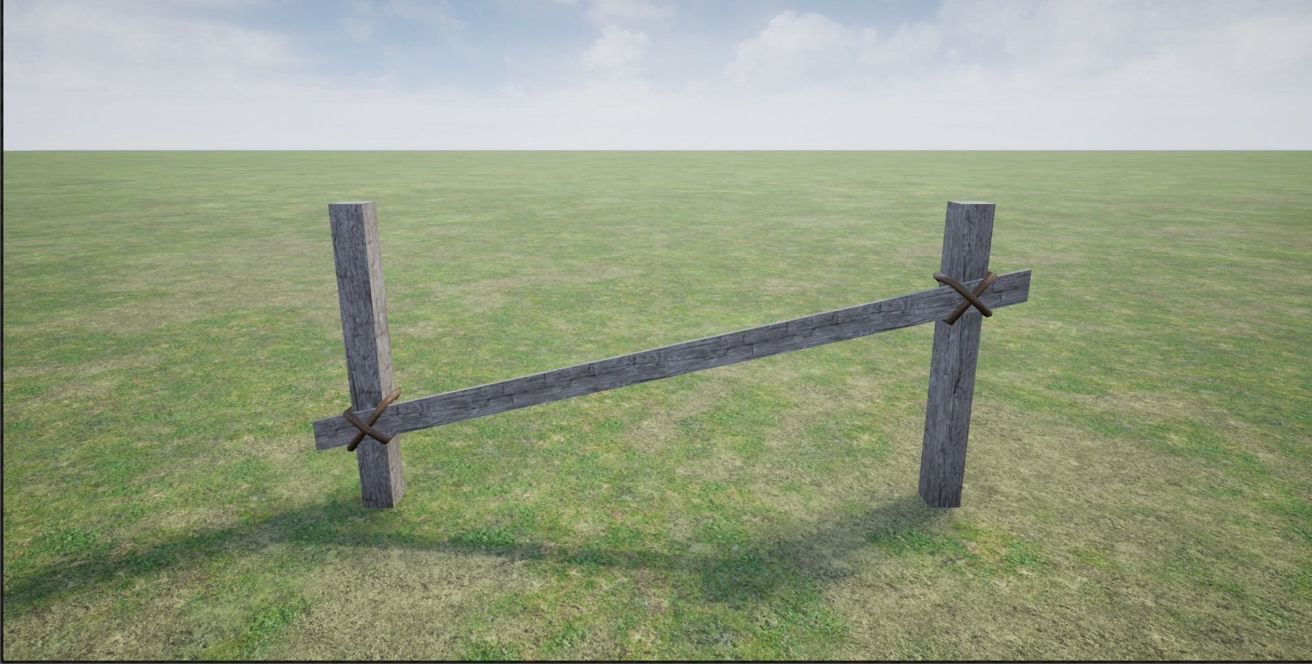 Wooden Fence  Low-poly 3D model_10