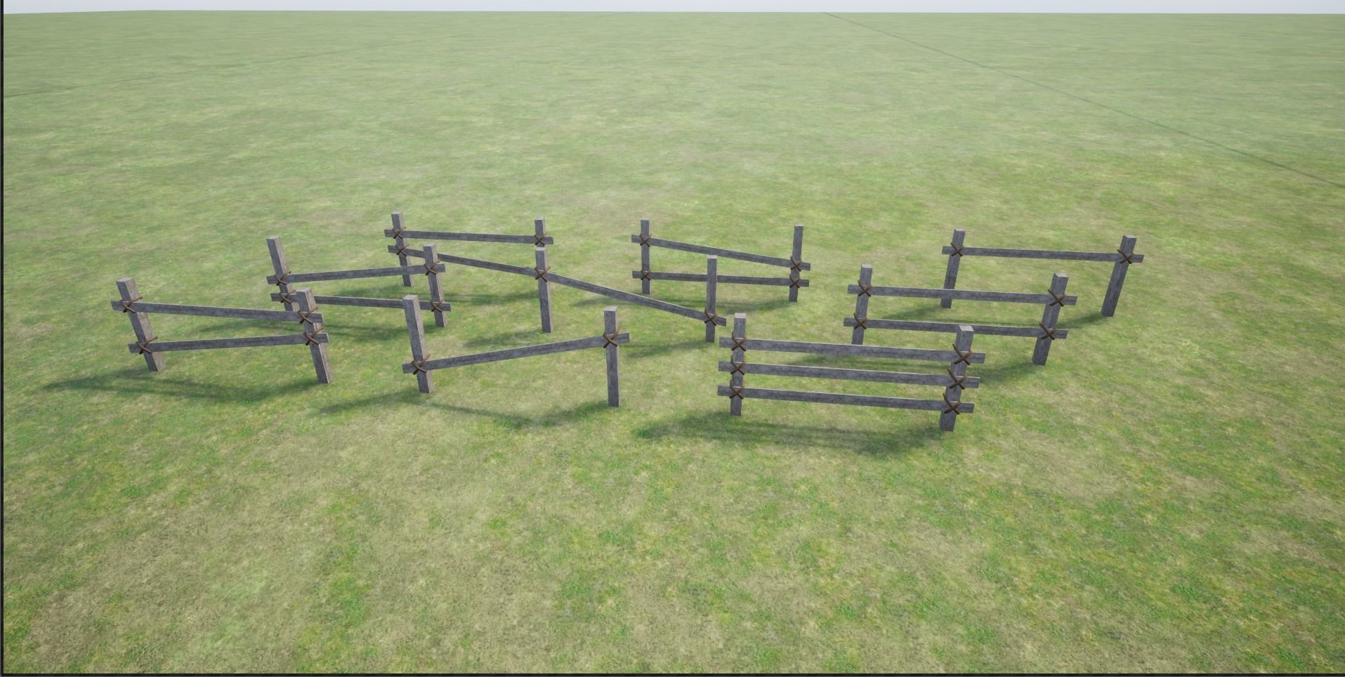 Wooden Fence  Low-poly 3D model_6