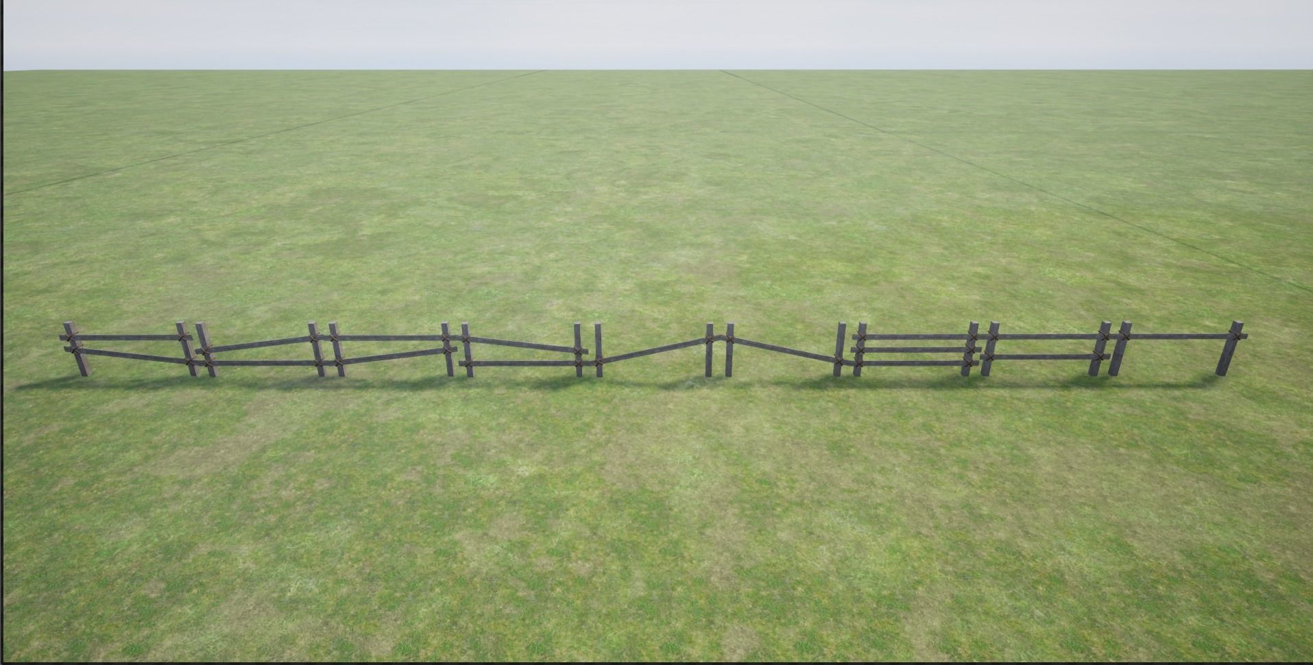 Wooden Fence  Low-poly 3D model_7