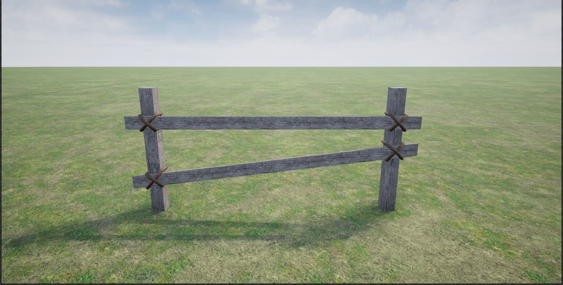 Wooden Fence  Low-poly 3D model_17