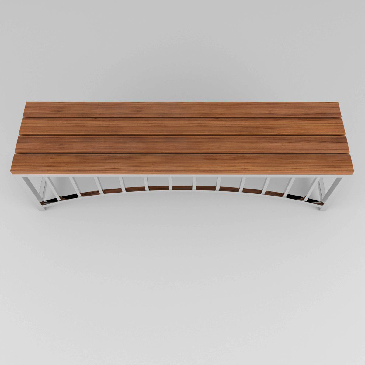Chrome bench 3D model_2