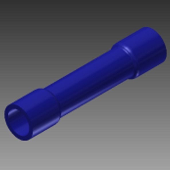 22-18 double sided female tube blue solderless wire terminal Free 3D model
