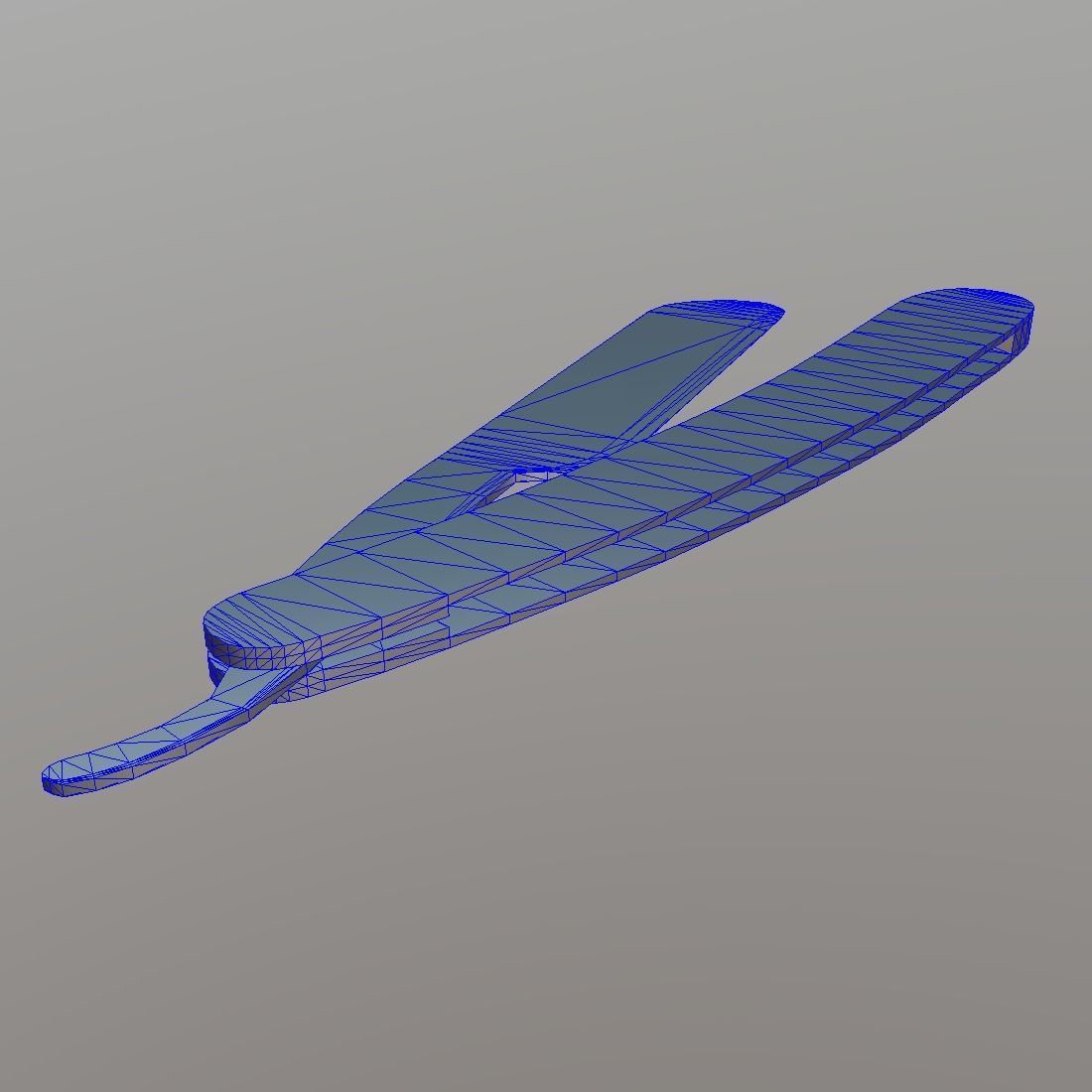 Straight Razor Low-poly 3D model_7
