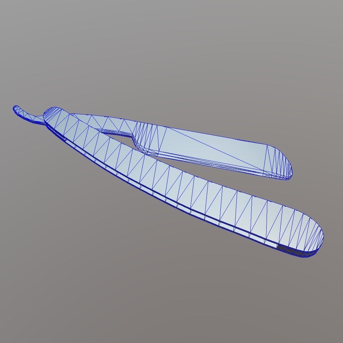 Straight Razor Low-poly 3D model_1