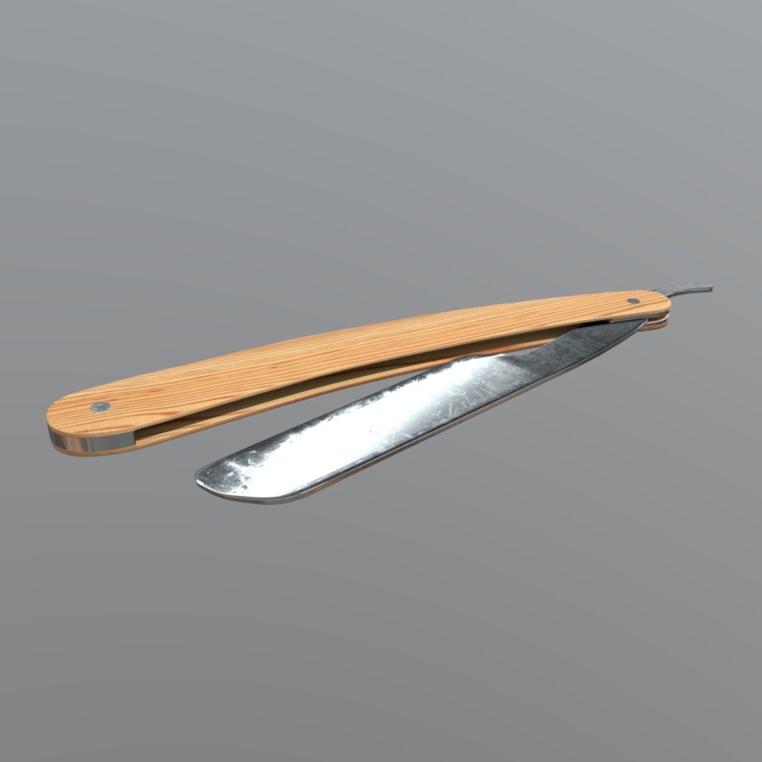 Straight Razor Low-poly 3D model_4