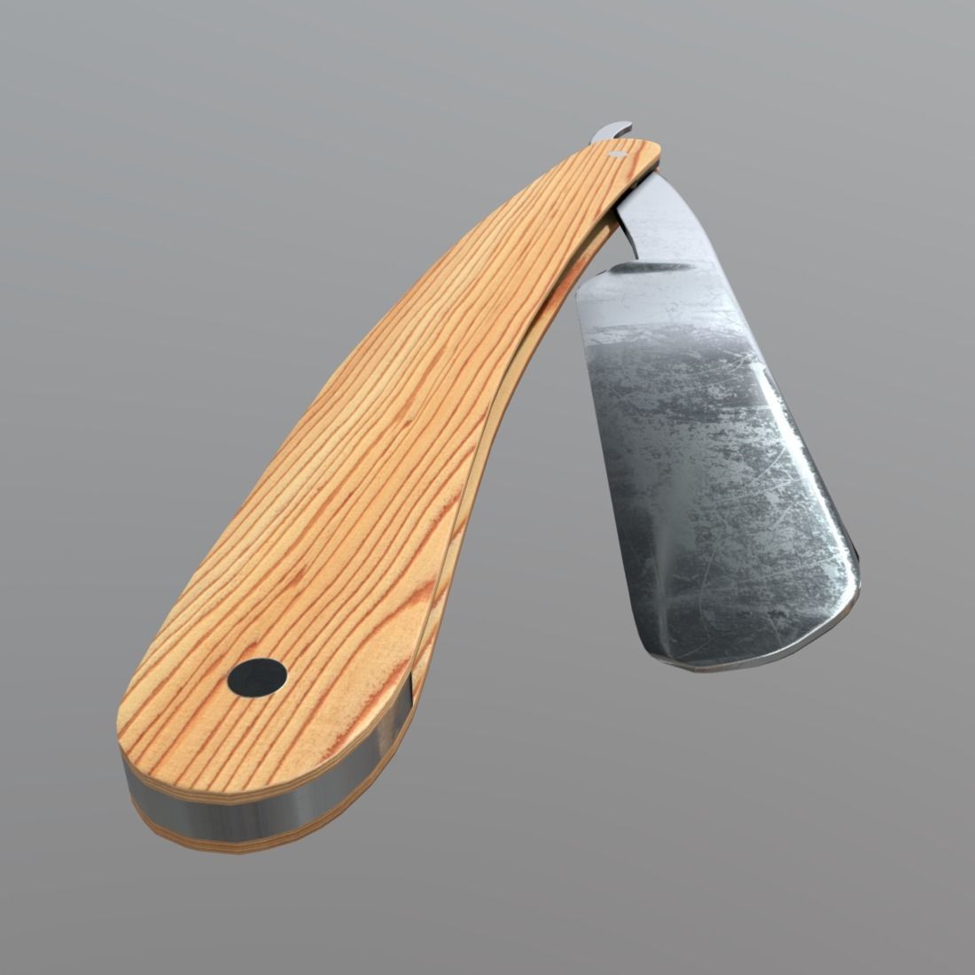 Straight Razor Low-poly 3D model_3