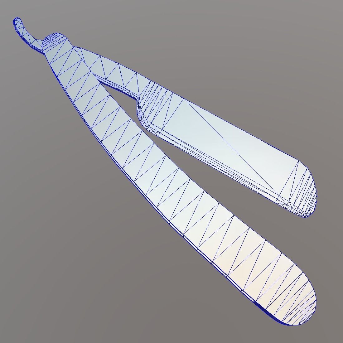 Straight Razor Low-poly 3D model_15
