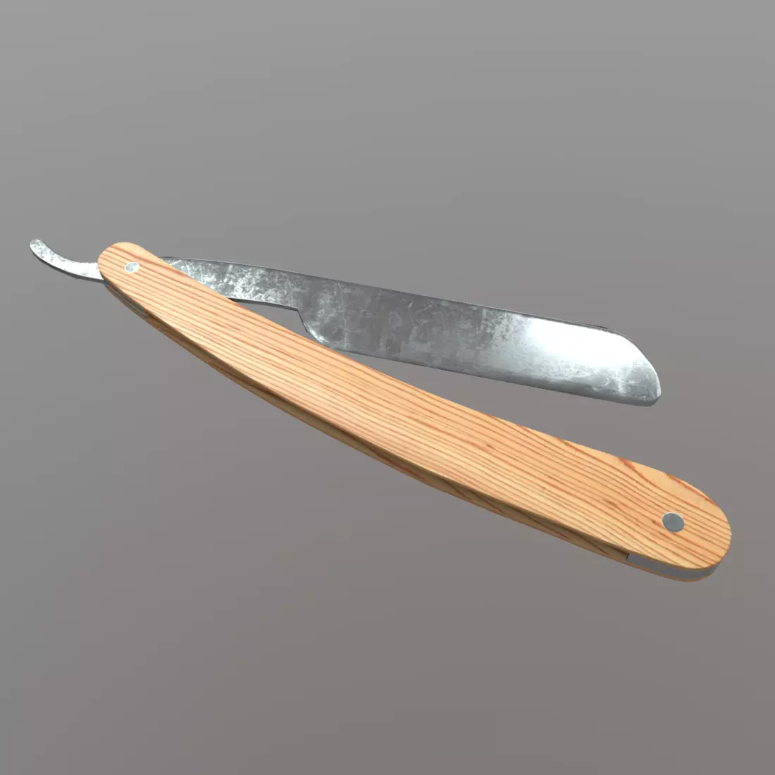 Straight Razor Low-poly 3D model_0