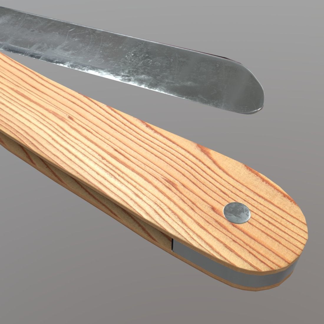 Straight Razor Low-poly 3D model_10