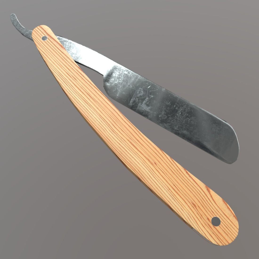 Straight Razor Low-poly 3D model_14