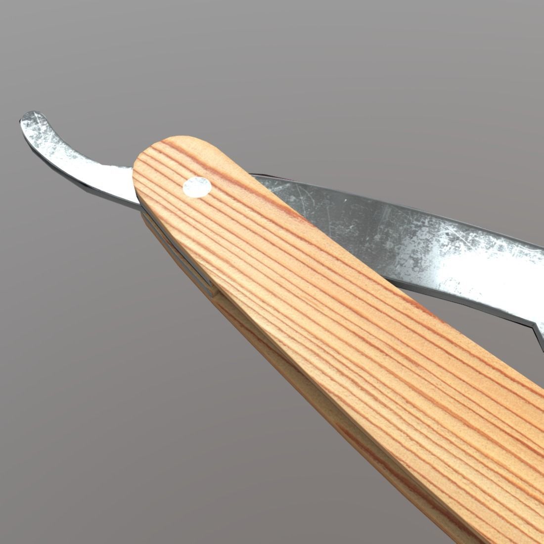 Straight Razor Low-poly 3D model_8