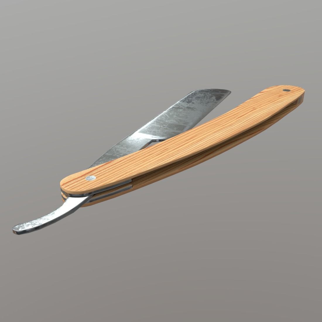 Straight Razor Low-poly 3D model_6