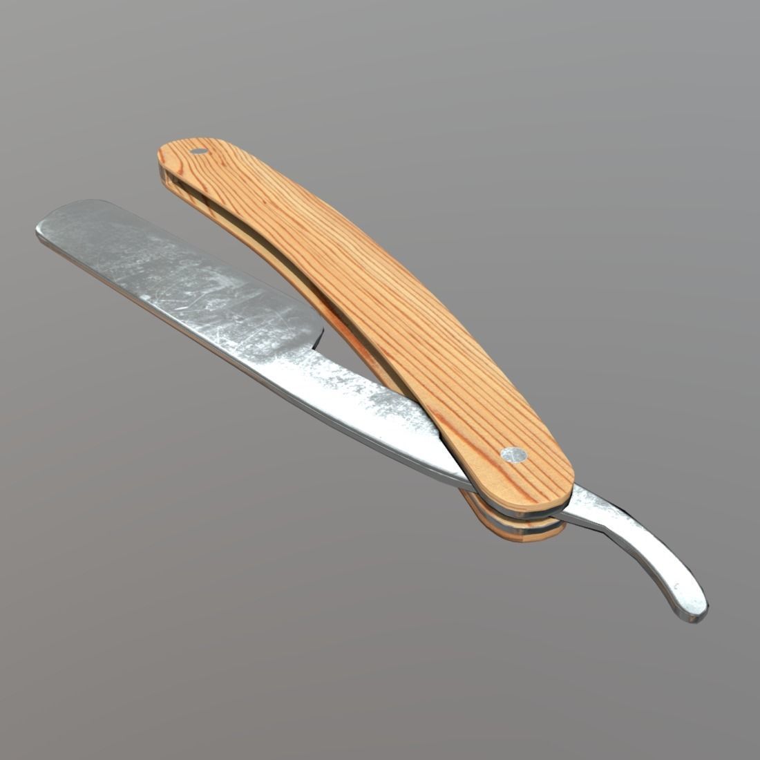Straight Razor Low-poly 3D model_5