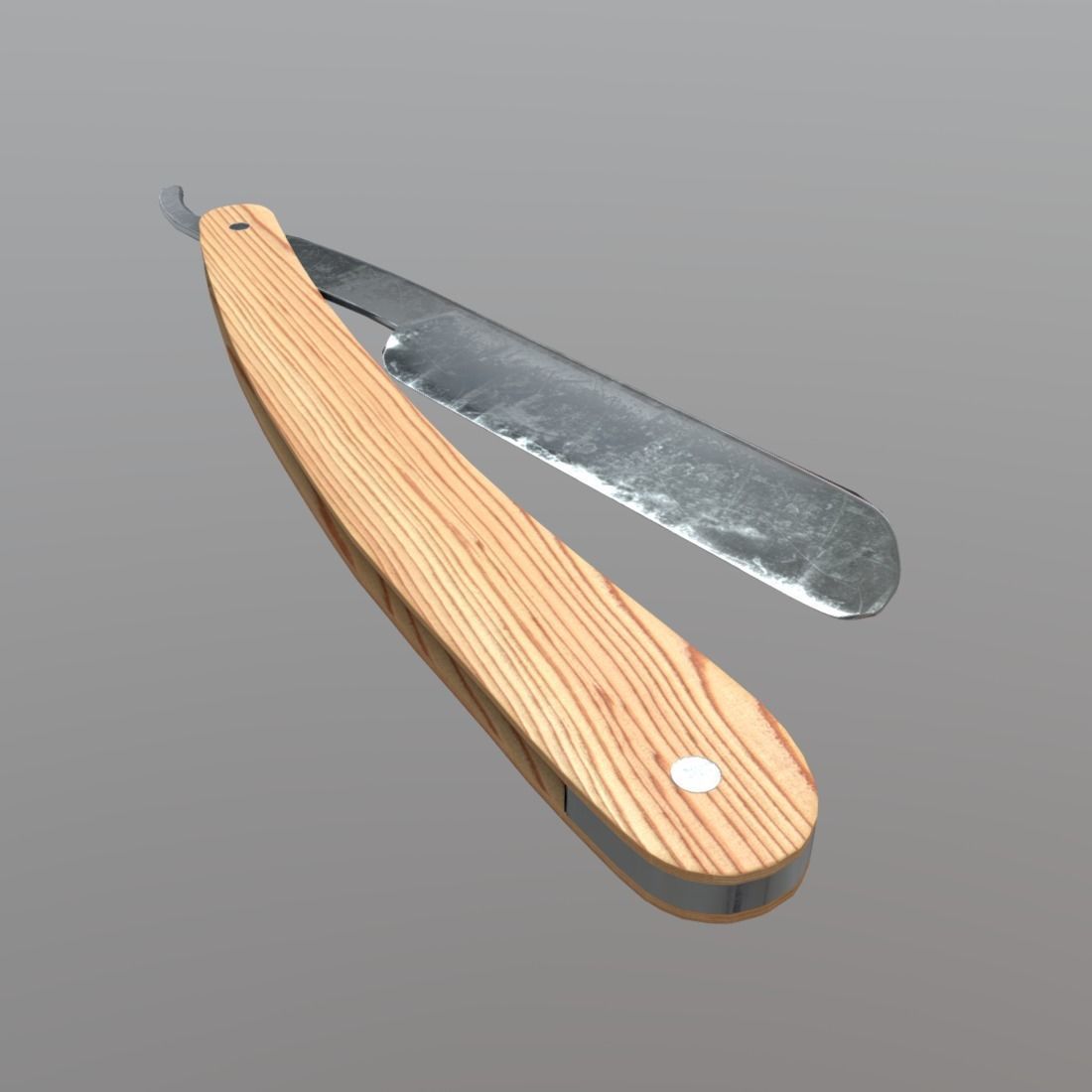 Straight Razor Low-poly 3D model_2