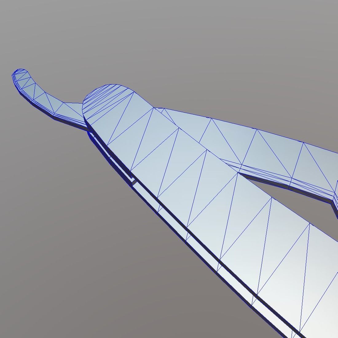 Straight Razor Low-poly 3D model_9
