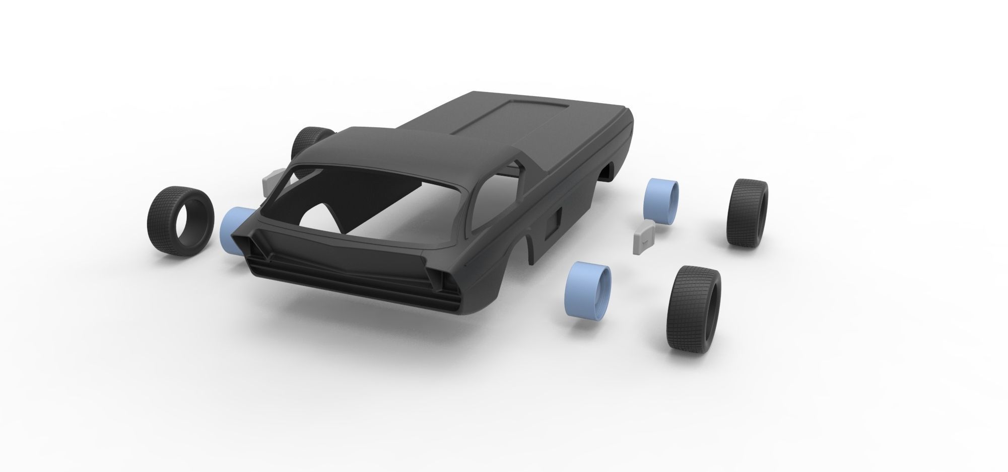 Shell and wheels model Dodge Deora Scale 1 to 24 3D print model_16