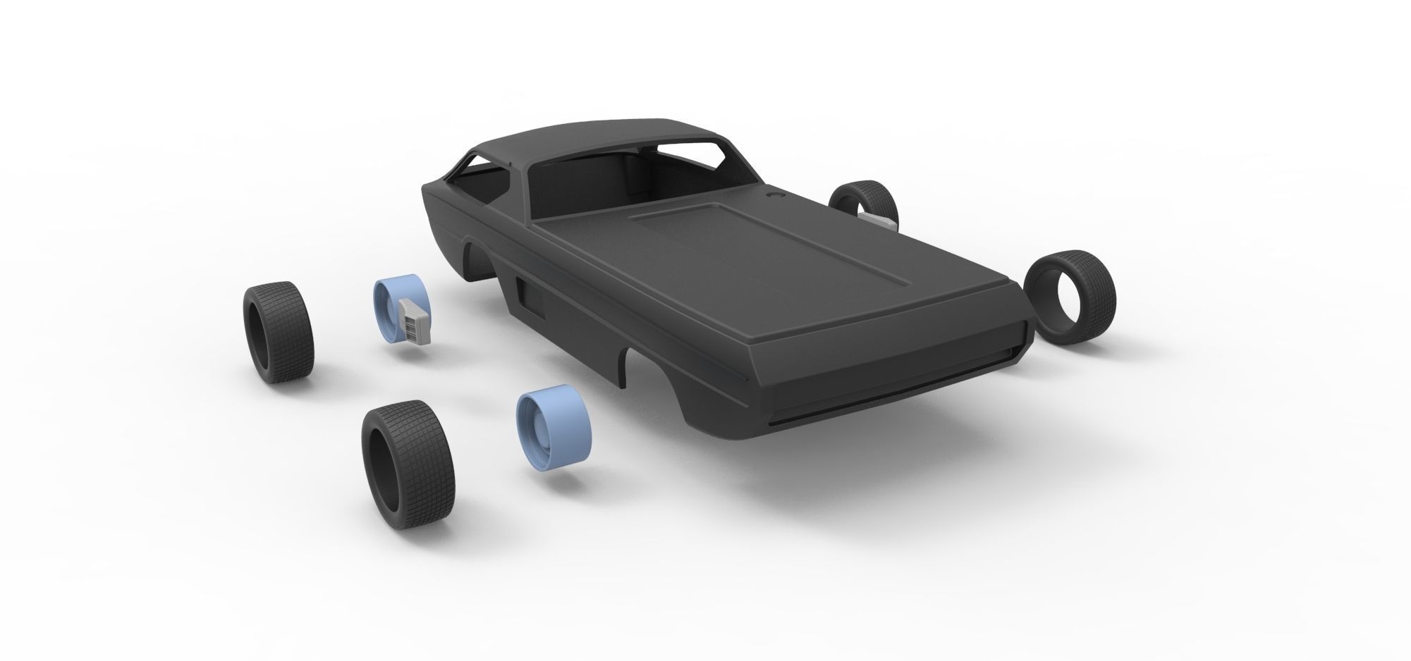 Shell and wheels model Dodge Deora Scale 1 to 24 3D print model_17