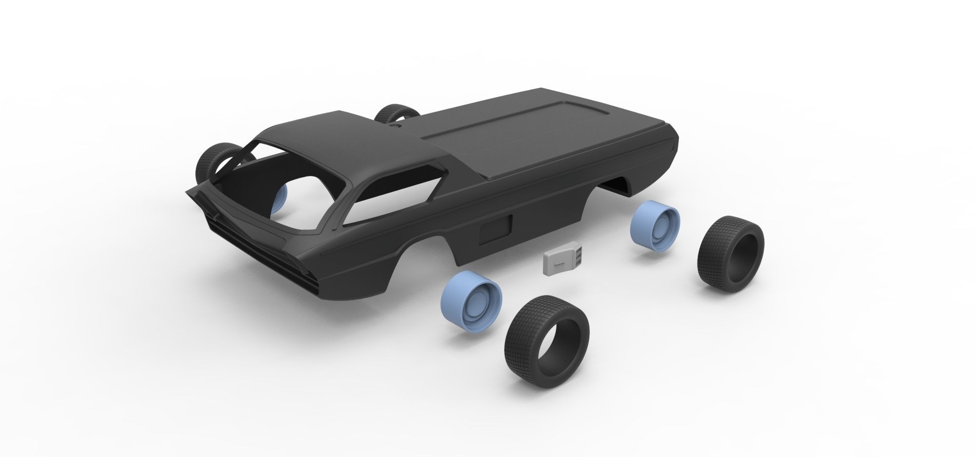 Shell and wheels model Dodge Deora Scale 1 to 24 3D print model_15