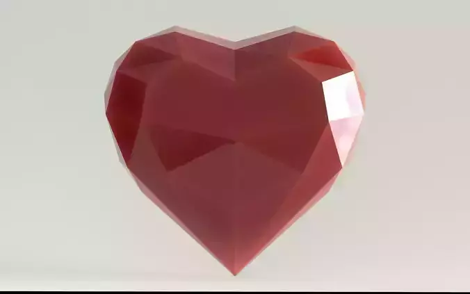 Low poly Heart polygonal Free 3D model