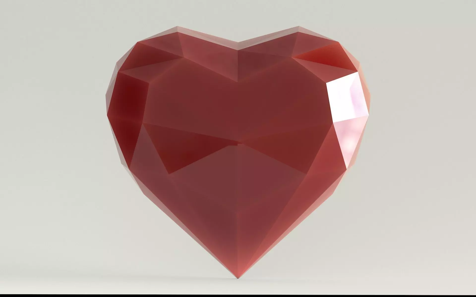 Low poly Heart polygonal Free 3D model_0