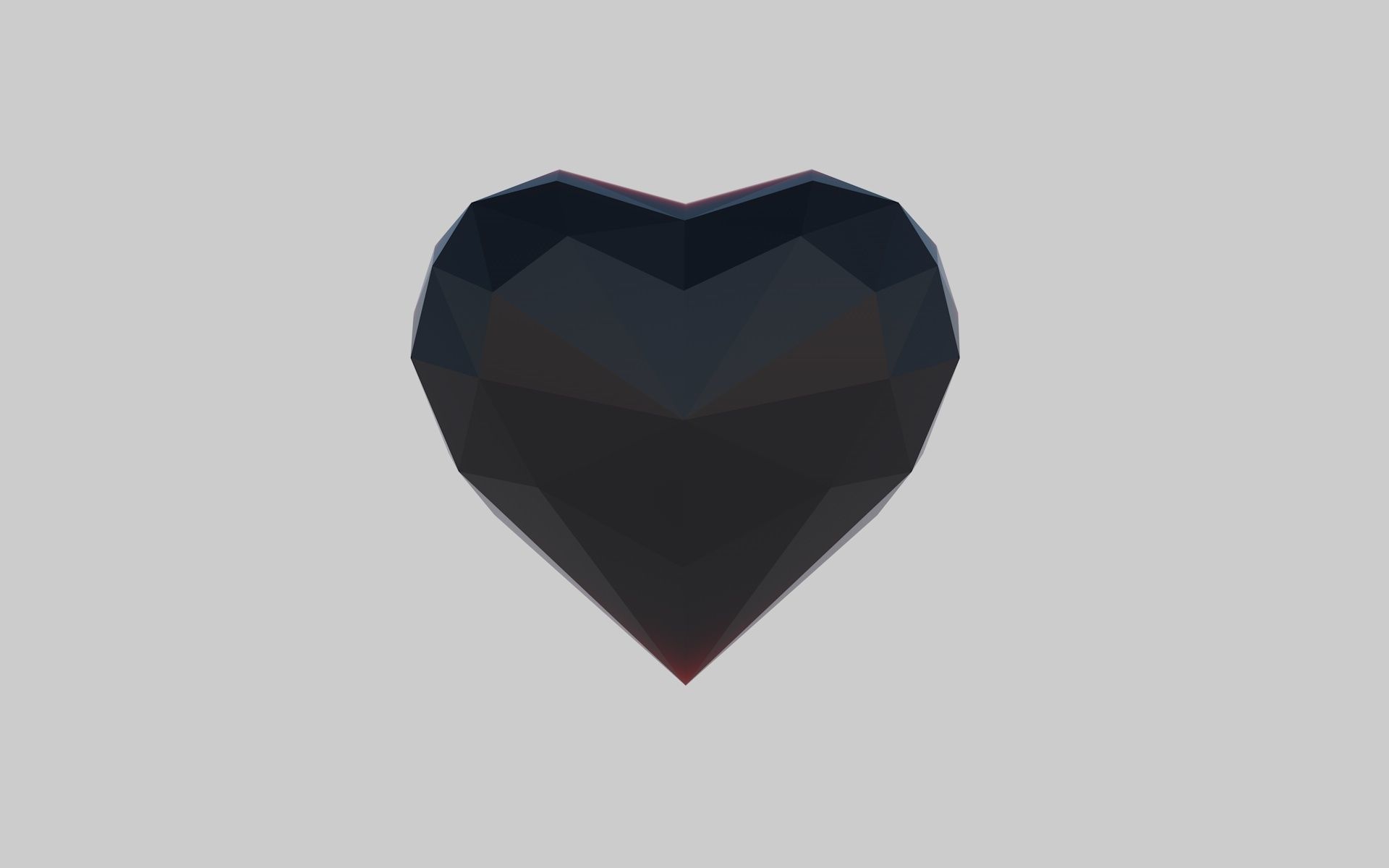 Low poly Heart polygonal Free 3D model_1