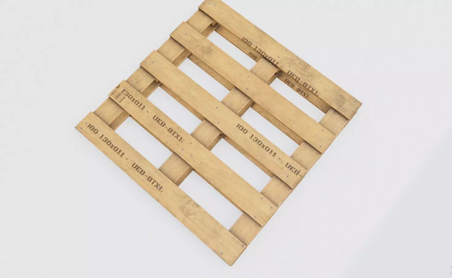 Palette wooden pallets Low-poly 3D model_0