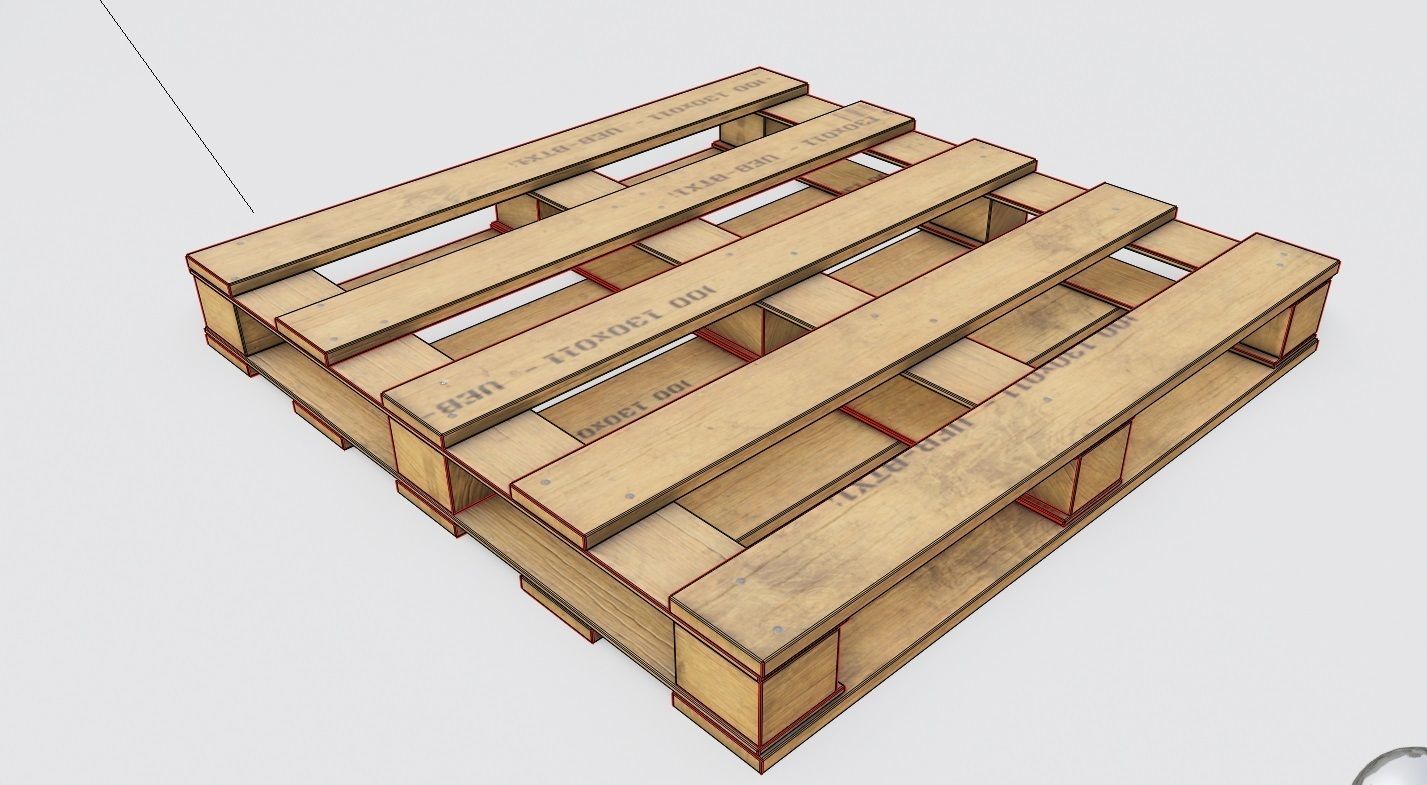 Palette wooden pallets Low-poly 3D model_7