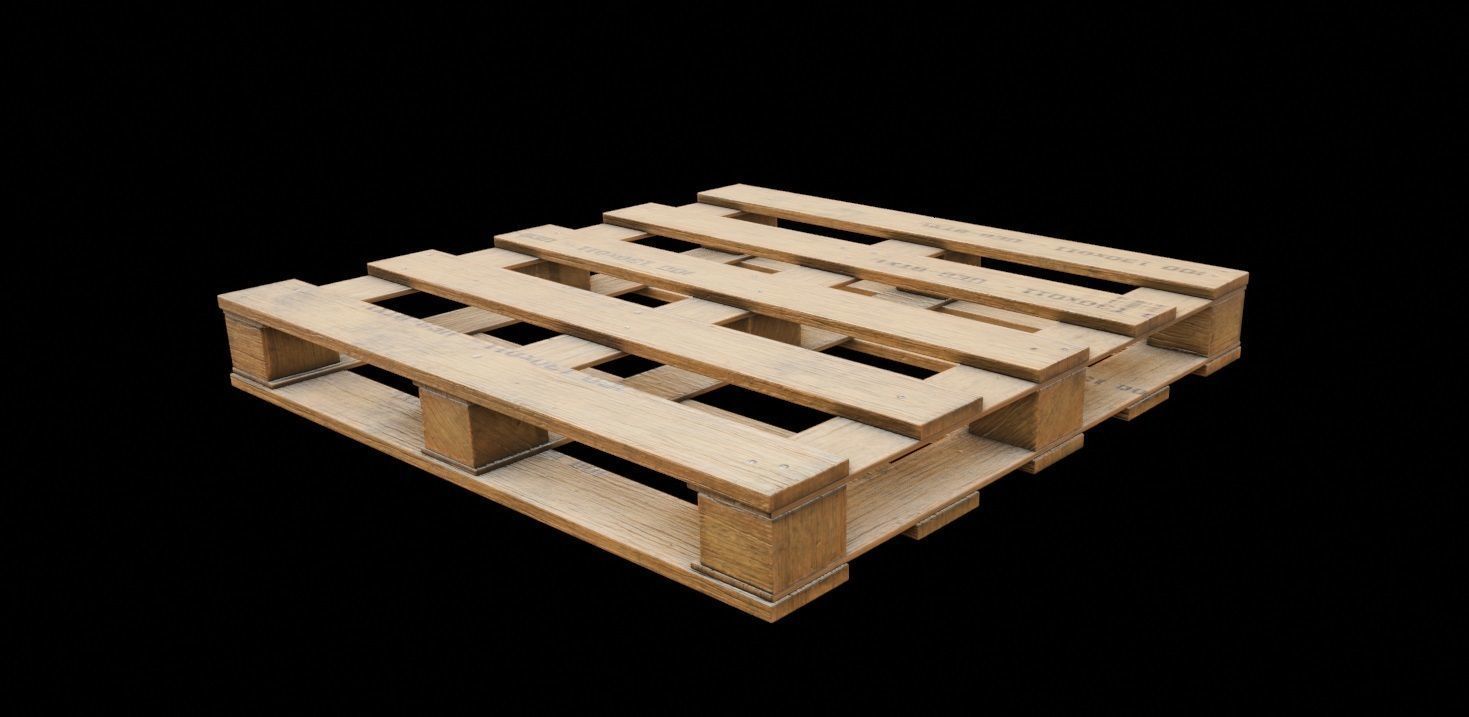 Palette wooden pallets Low-poly 3D model_2