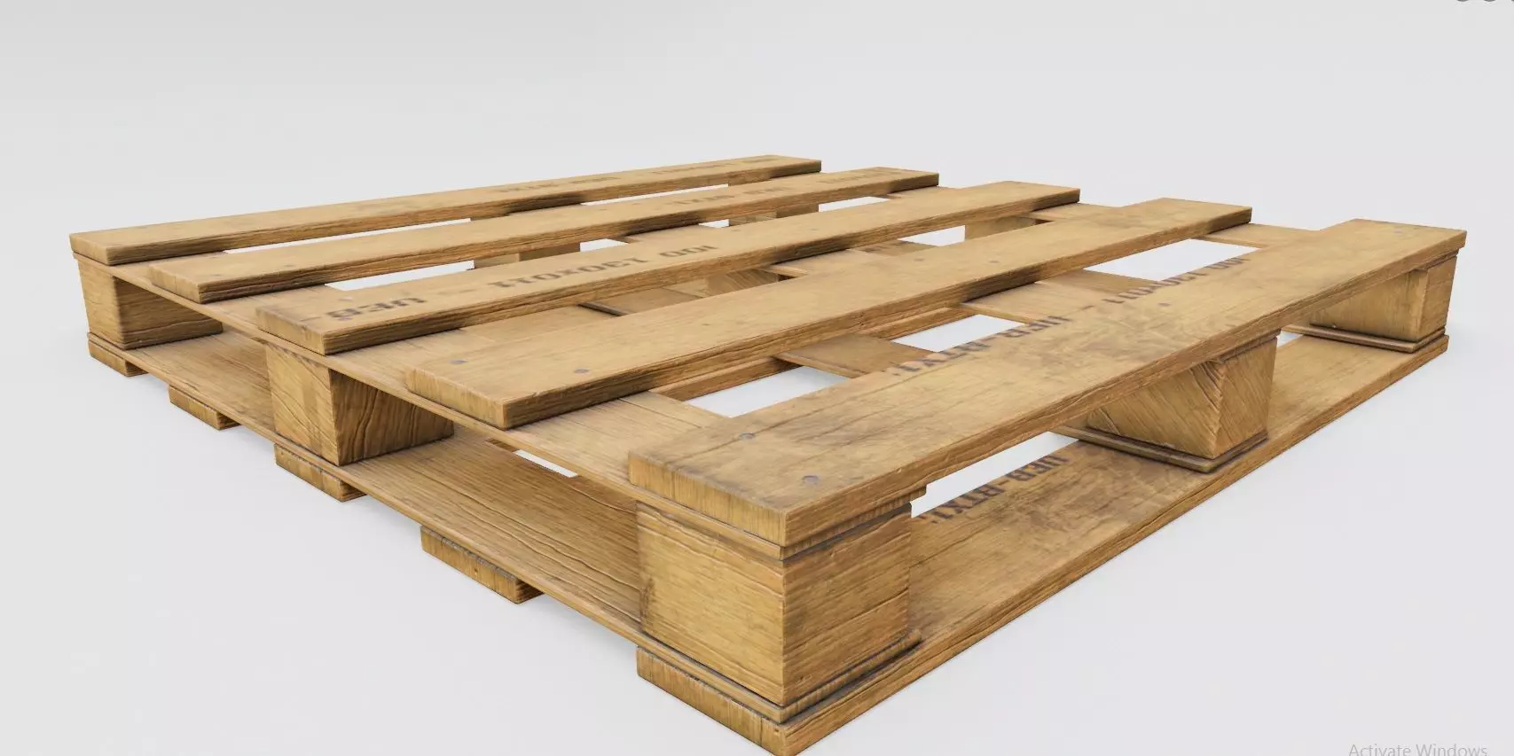 Palette wooden pallets Low-poly 3D model_1