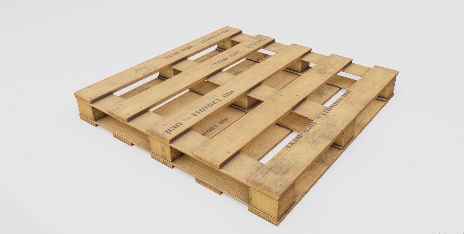 Palette wooden pallets Low-poly 3D model_3