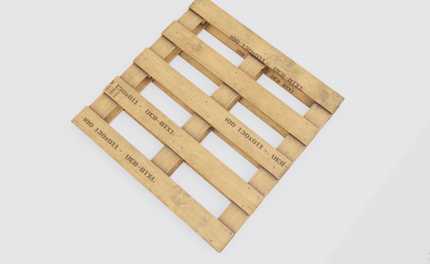 Palette wooden pallets Low-poly 3D model_5