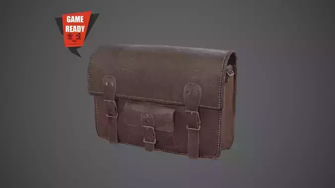Leather Bag PBR LowPoly GameReady Low-poly 3D model
