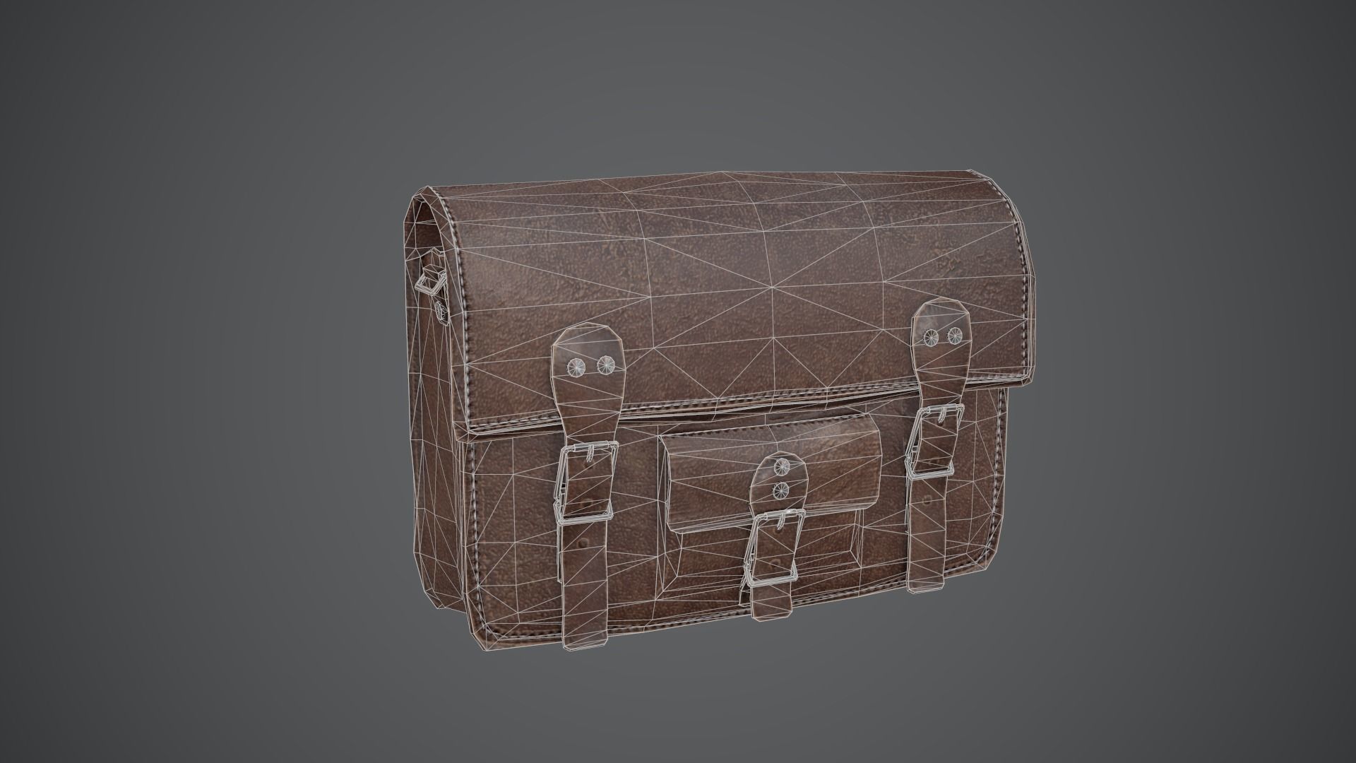 Leather Bag PBR LowPoly GameReady Low-poly 3D model_10