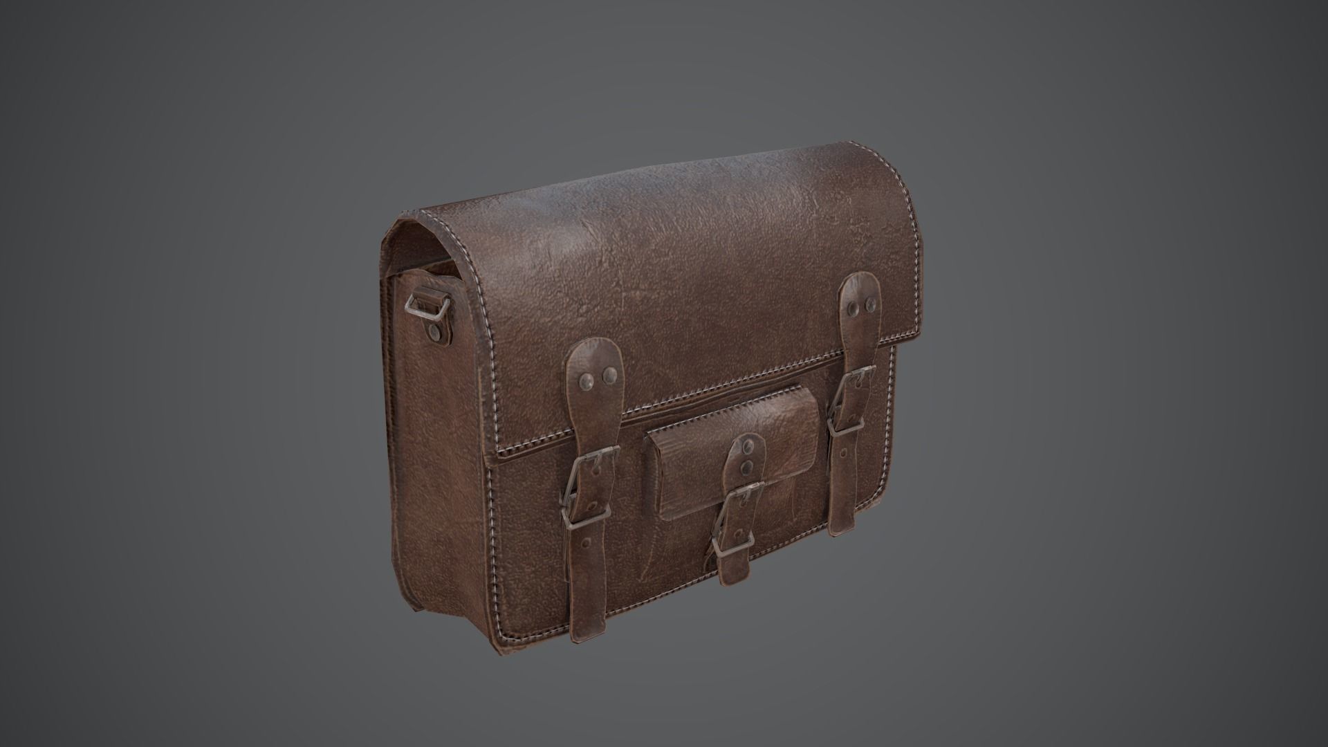 Leather Bag PBR LowPoly GameReady Low-poly 3D model_6