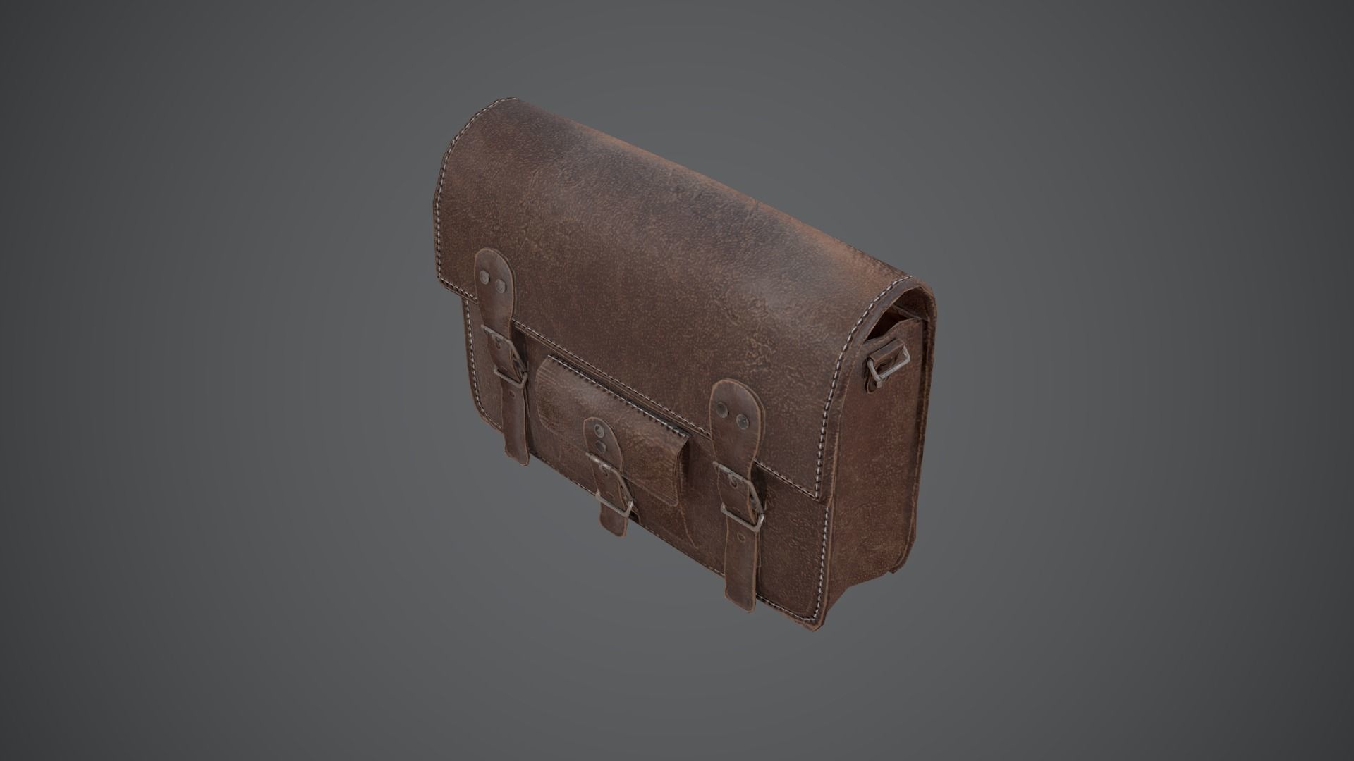 Leather Bag PBR LowPoly GameReady Low-poly 3D model_4