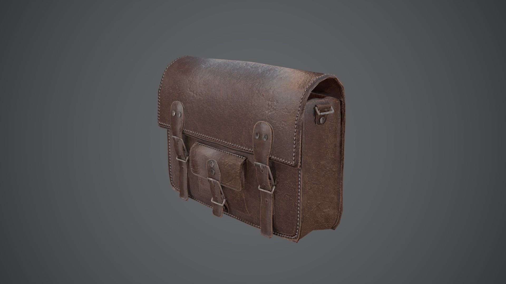 Leather Bag PBR LowPoly GameReady Low-poly 3D model_3