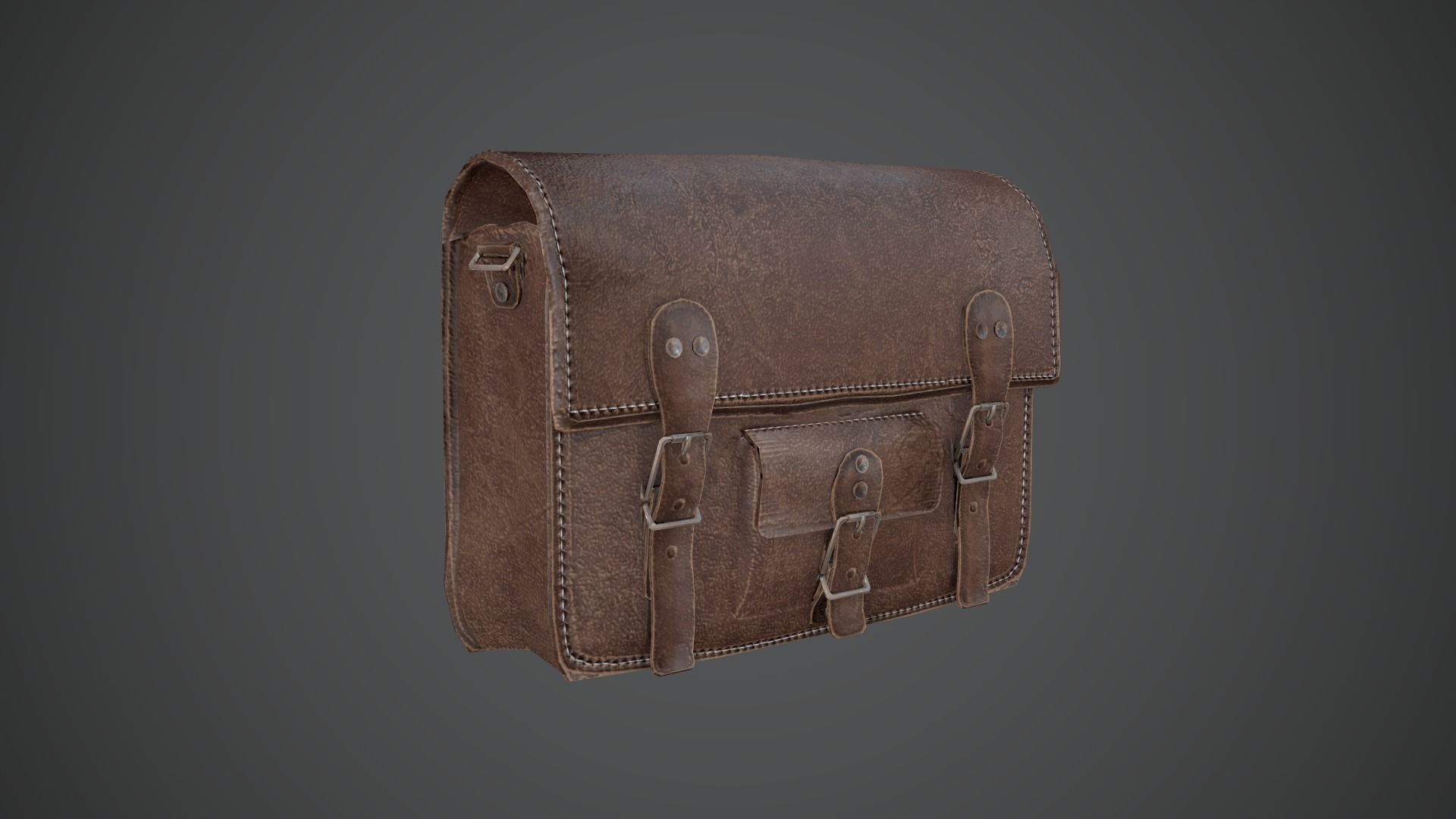 Leather Bag PBR LowPoly GameReady Low-poly 3D model_1