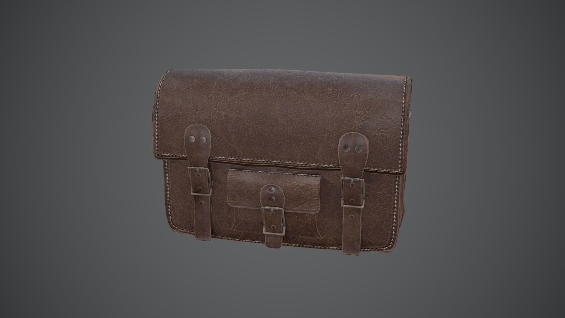Leather Bag PBR LowPoly GameReady Low-poly 3D model_2
