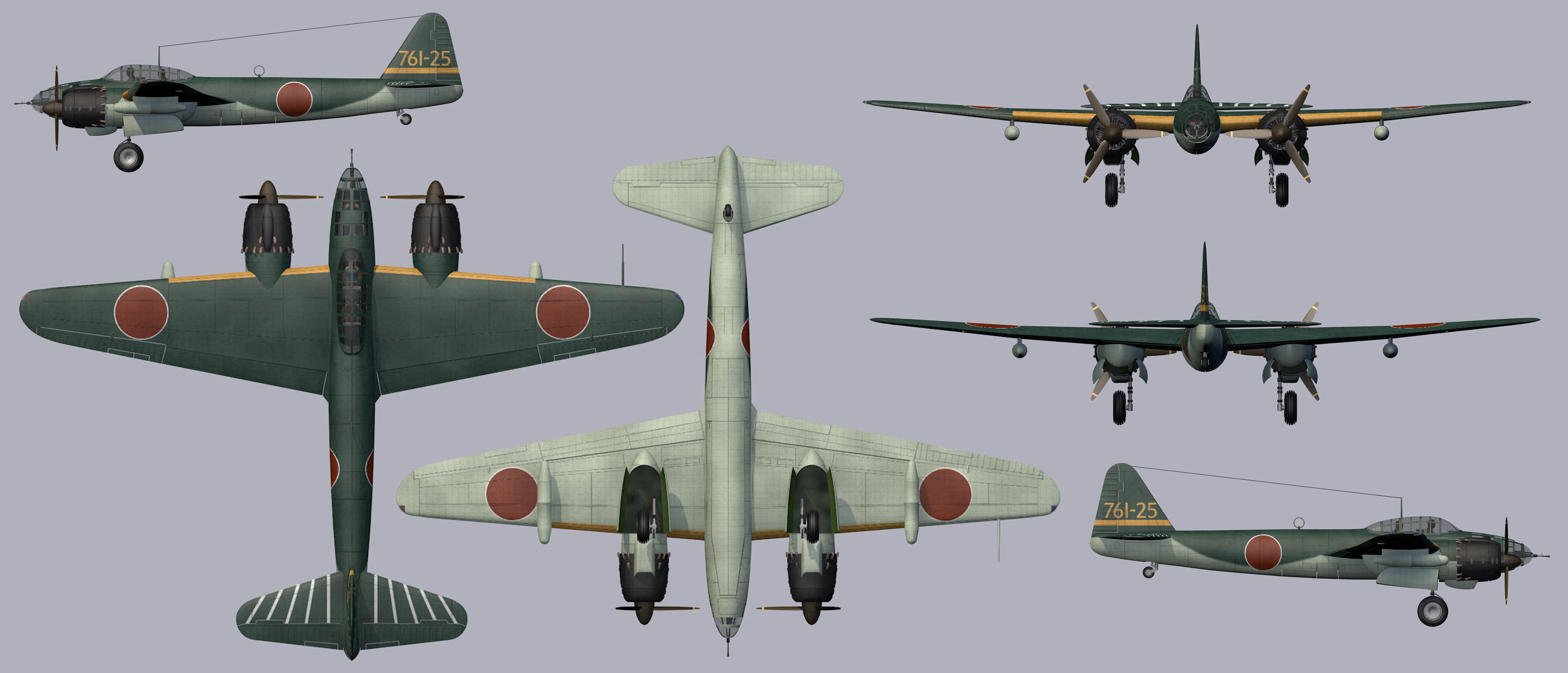 Yokosuka P1Y1 Ginga - aka Frances 3D model_13