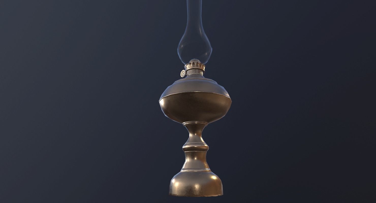 Lantern- PBR Game Ready oil lamp Low-poly 3D model_6