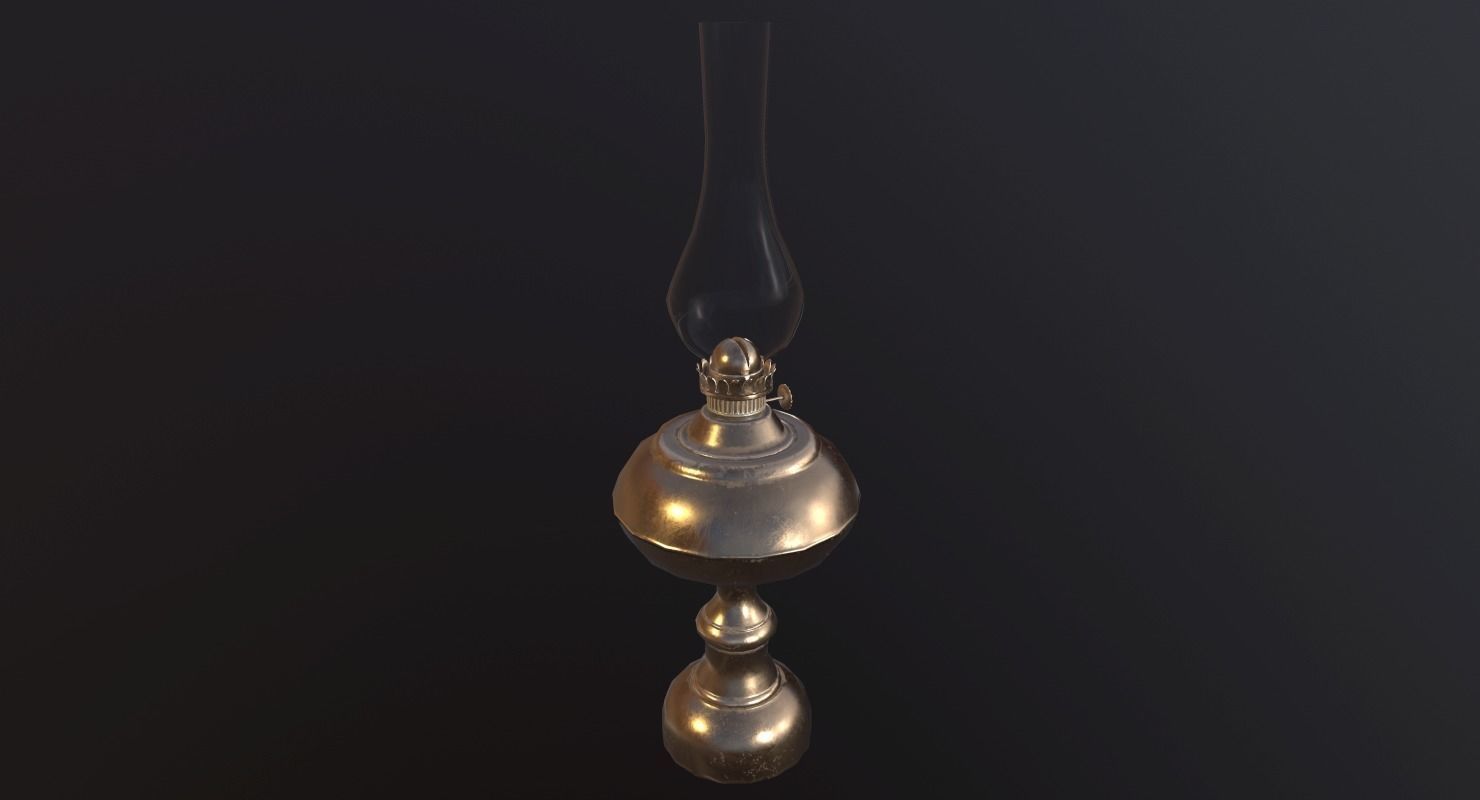 Lantern- PBR Game Ready oil lamp Low-poly 3D model_4