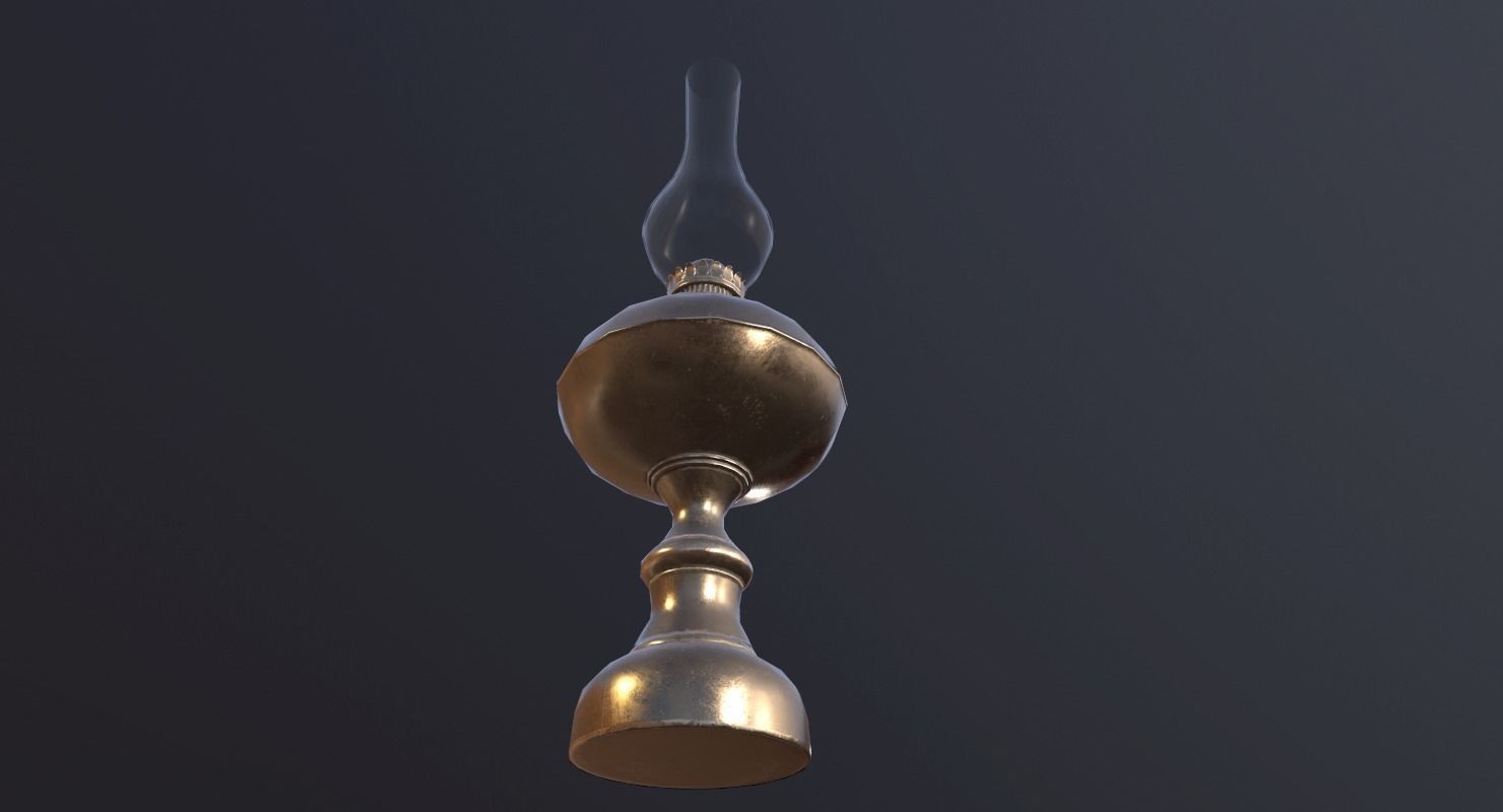 Lantern- PBR Game Ready oil lamp Low-poly 3D model_8