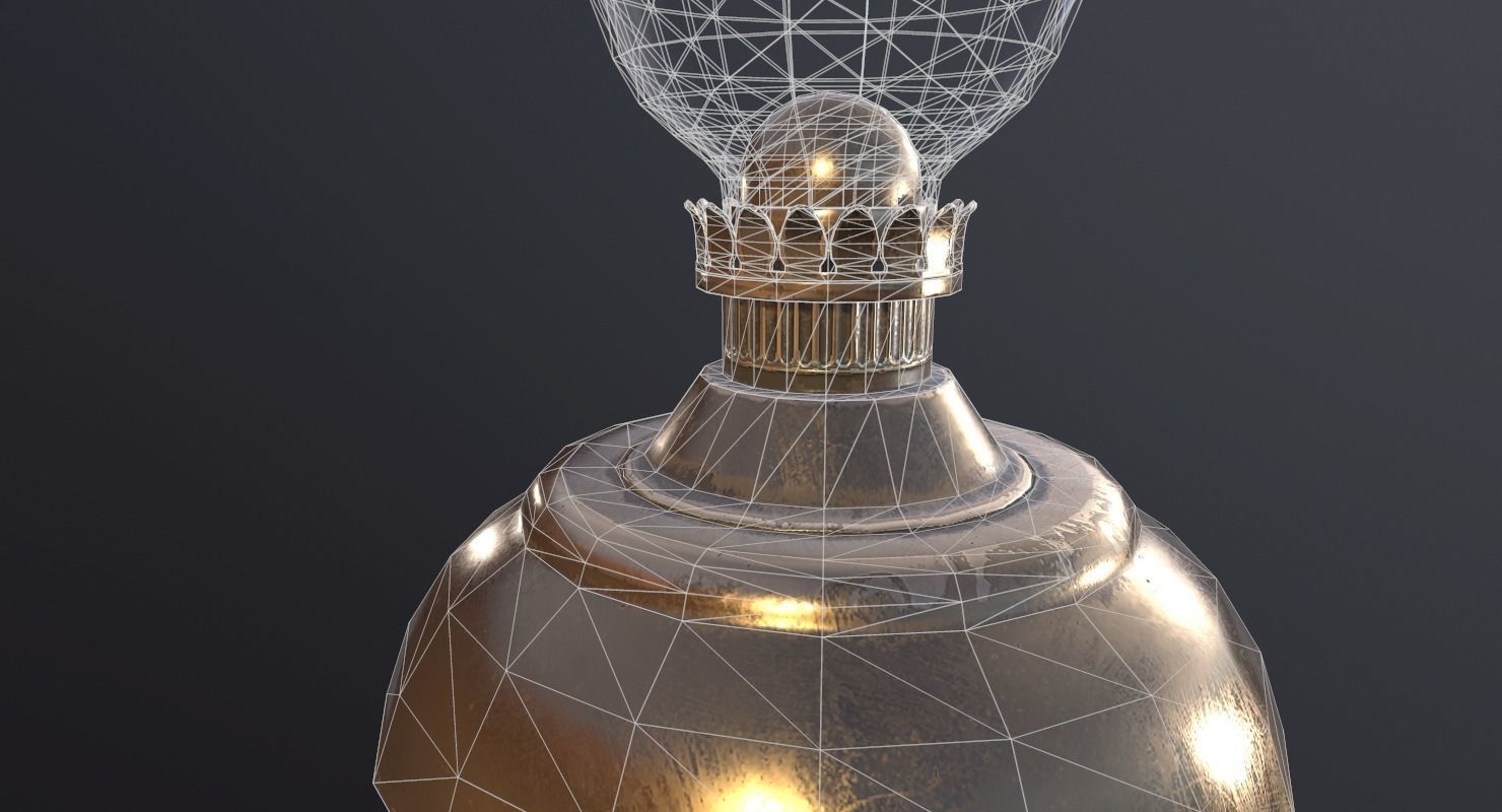 Lantern- PBR Game Ready oil lamp Low-poly 3D model_19
