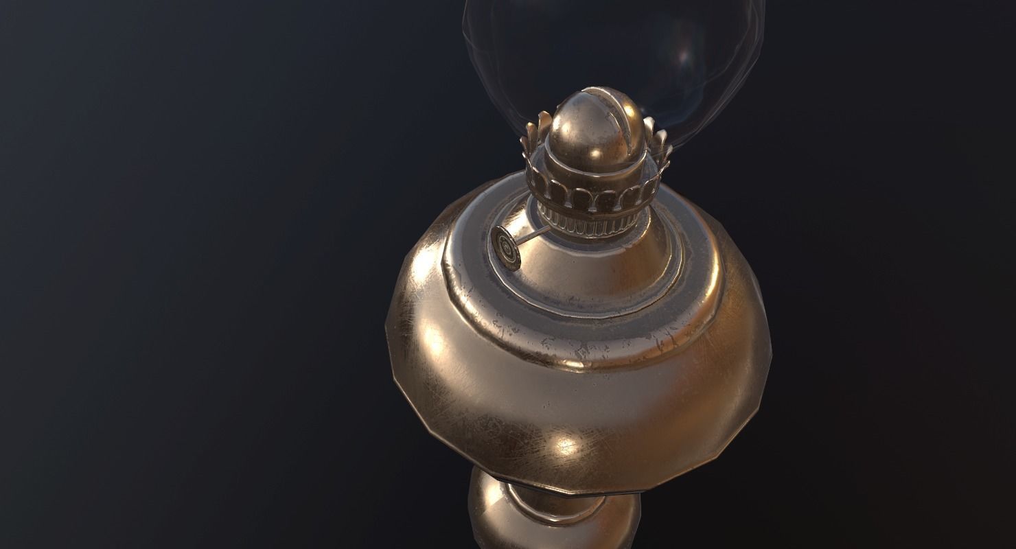 Lantern- PBR Game Ready oil lamp Low-poly 3D model_10